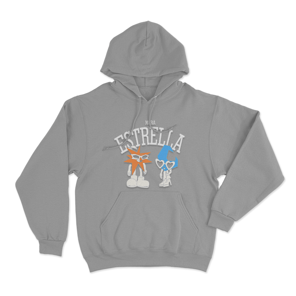 Mora Estrella Duo Unisex Hoodie Grey Mora Estrella Duo Unisex Hoodie Grey