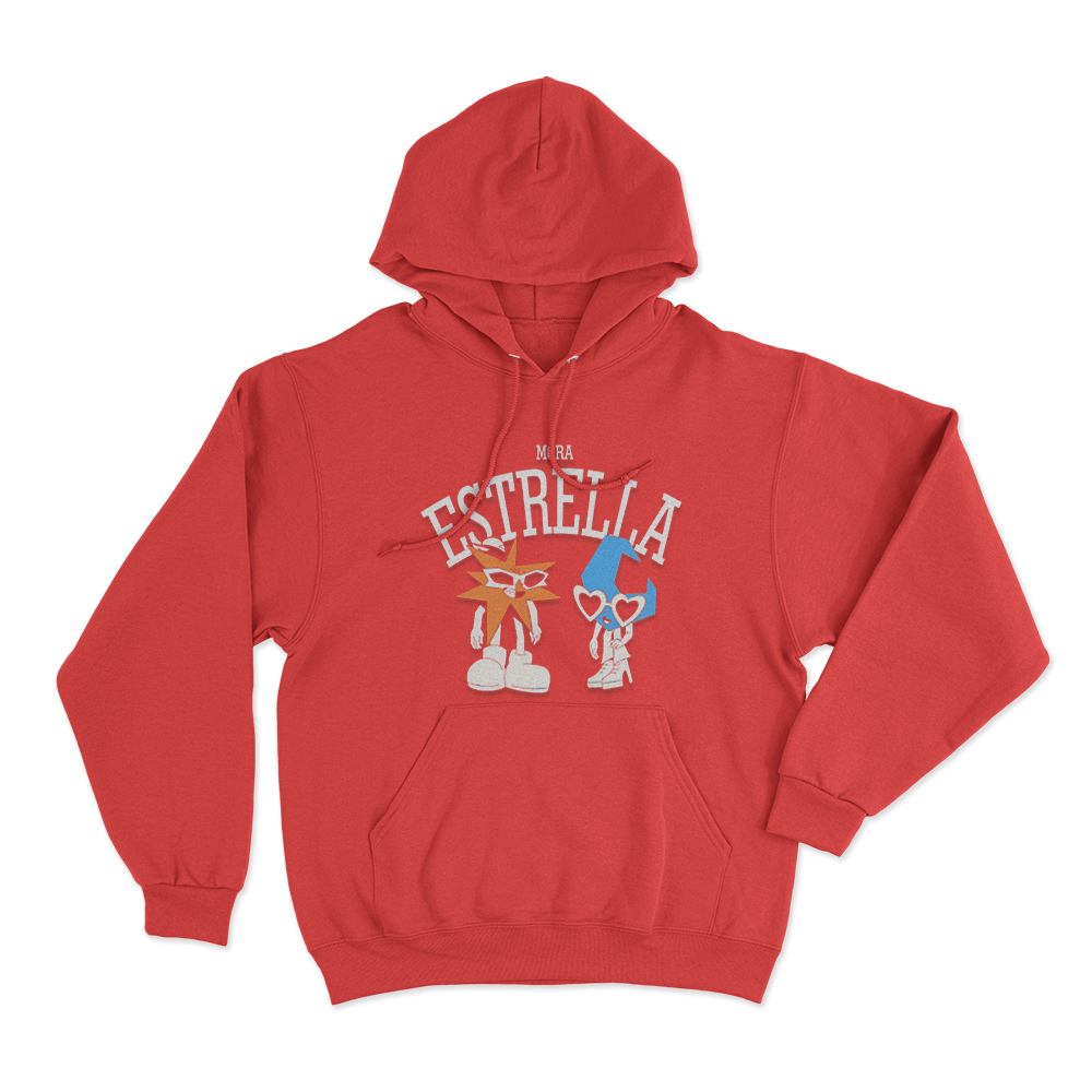Mora Estrella Duo Unisex Hoodie Red Mora Estrella Duo Unisex Hoodie Red
