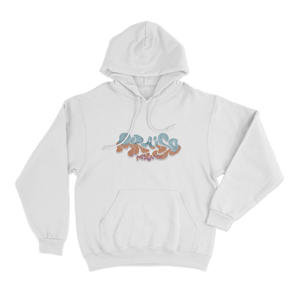 Paraiso Rhinestone Unisex Hoodie White Paraiso Rhinestone Unisex Hoodie White